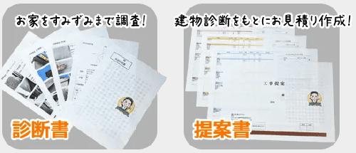 建物診断書をもとに提案書（お見積もり）を作成！