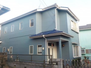 姫路市（塗装工事）　クラッシックな落ち着いたブルー、爽やかで明るいお家に。