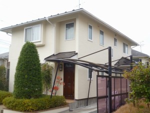 姫路市　しっかり補修の屋根。爽やかな外観に外壁塗装。