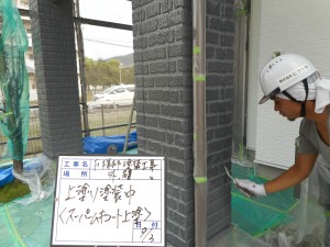 姫路市　スタイリッシュに大変身！アクセントに2色塗り再現工法の外壁塗装工事。３色使用のオシャレな塗装