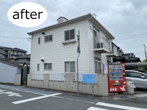 姫路市　ハイツ・アパート塗装を高耐久フッ素樹脂塗料でホワイトカラー仕上げ！