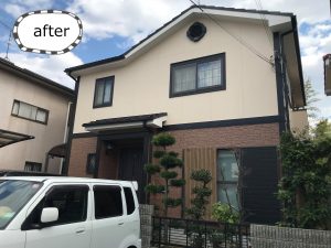 2色ツートン仕上げ!高耐候性・低汚染・遮熱の3機能がそろったお家に^^