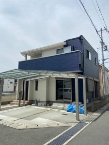 姫路市 シックなツートンカラーからブルー×ホワイトの爽やかスタイリッシュ仕上げの塗装工事