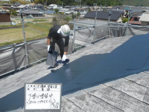 姫路市　こだわり高断熱GAINA屋根塗装、２色塗り再現工法仕上げ外壁塗装