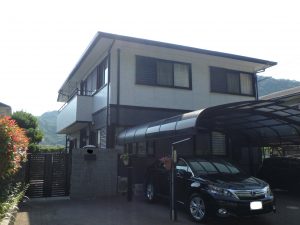 姫路市　こだわり高断熱GAINA屋根塗装、２色塗り再現工法仕上げ外壁塗装