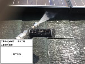 太陽光パネル設置の屋根を遮熱塗装、外壁を長持ちクリアで新築のような仕上がり　姫路