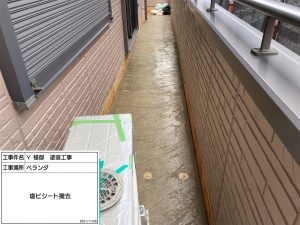 加古川市　ベランダからの雨漏り修理と防水工事、できるだけ長持ちする外壁塗装希望！