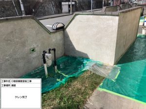 加古川市　外構・塀・擁壁のひび割れ・剥がれの補修と再塗装工事