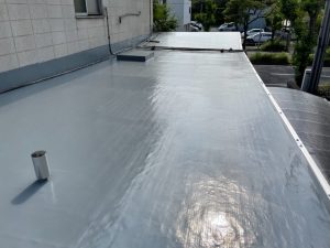 姫路市　雨漏り調査！社屋の雨漏り修理、屋上防水（ウレタン）工事