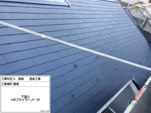 加古川　屋根の棟板金交換とバルコニー防水、白の外壁&青い屋根に塗り替え