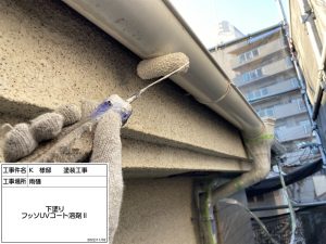 加古川　屋根の棟板金交換とバルコニー防水、白の外壁&青い屋根に塗り替え