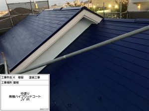 加古川　屋根の棟板金交換とバルコニー防水、白の外壁&青い屋根に塗り替え