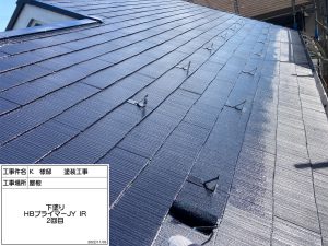 加古川　屋根の棟板金交換とバルコニー防水、白の外壁&青い屋根に塗り替え