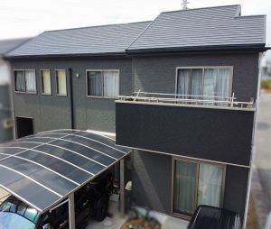 姫路市　2色のクールなグレーに大変身！屋根外壁塗装